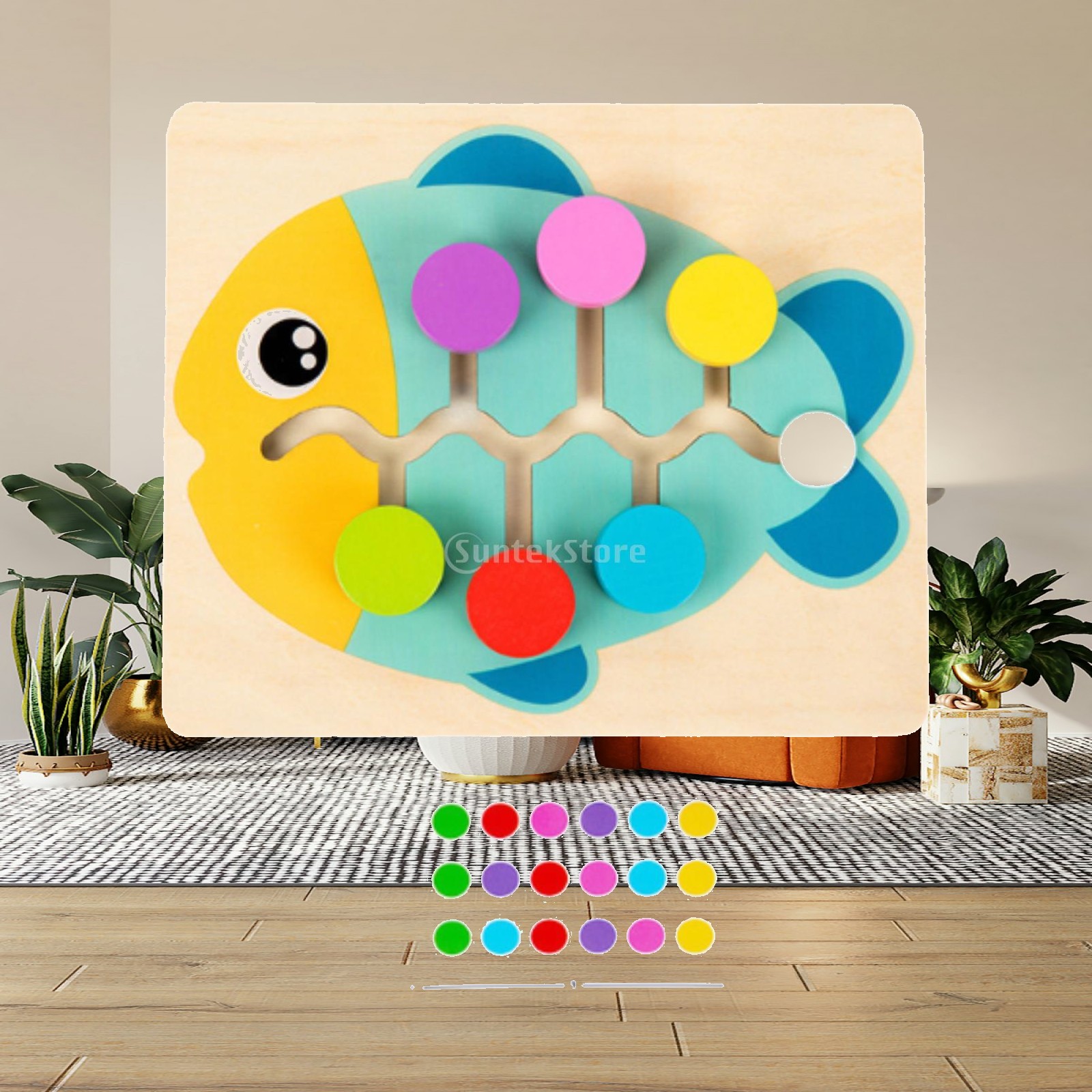 Strategy Board Game - Holzfarbene Steckpuzzle für 3-7 Jahre alte